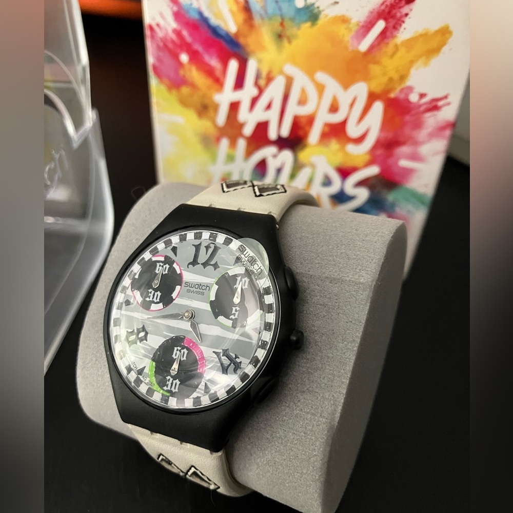 RARE Swatch Chrono Watch Skin Be Lined SUYB118 w/Papers NEW Wristwatch Timepiece - Picture 3 of 9